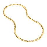 14K Gold Beveled Curb Link Chain Necklace