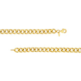 14K Gold Beveled Curb Link Chain Necklace