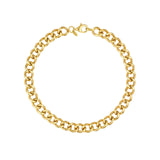 14K Gold Beveled Curb Link Chain Bracelet