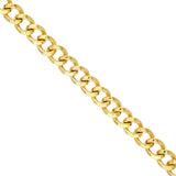 14K Gold Beveled Curb Link Chain Bracelet