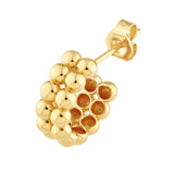 14K Gold Double Row Bead Hoop Earrings