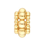 14K Gold Triple Bead Hoop Earrings