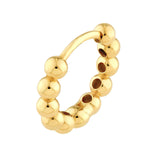 14K Gold Small Beaded Huggie Earrings