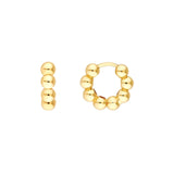 14K Gold Beaded Huggie Earrings