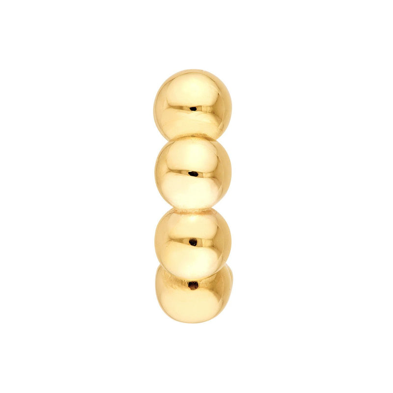14K Gold Beaded Huggie Earrings
