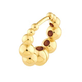 14K Gold Graduated Bead Hoop Earrings