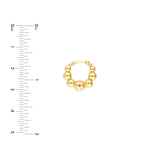 14K Gold Graduated Bead Hoop Earrings