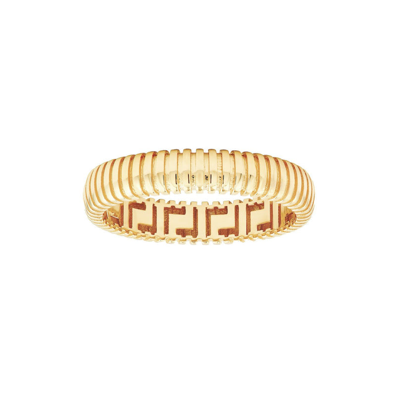 14K Gold Rounded Ribbed Band