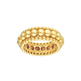 14K Gold Triple Row Bead Ring