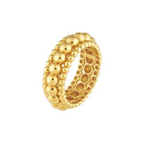 14K Gold Triple Row Bead Ring
