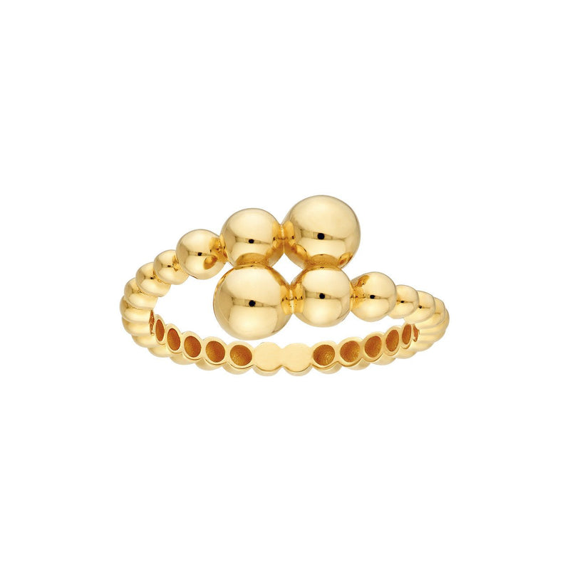 14K Gold Graduated Bead Open Band