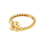 14K Gold Graduated Bead Open Band