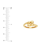 14K Gold Graduated Bead Open Band