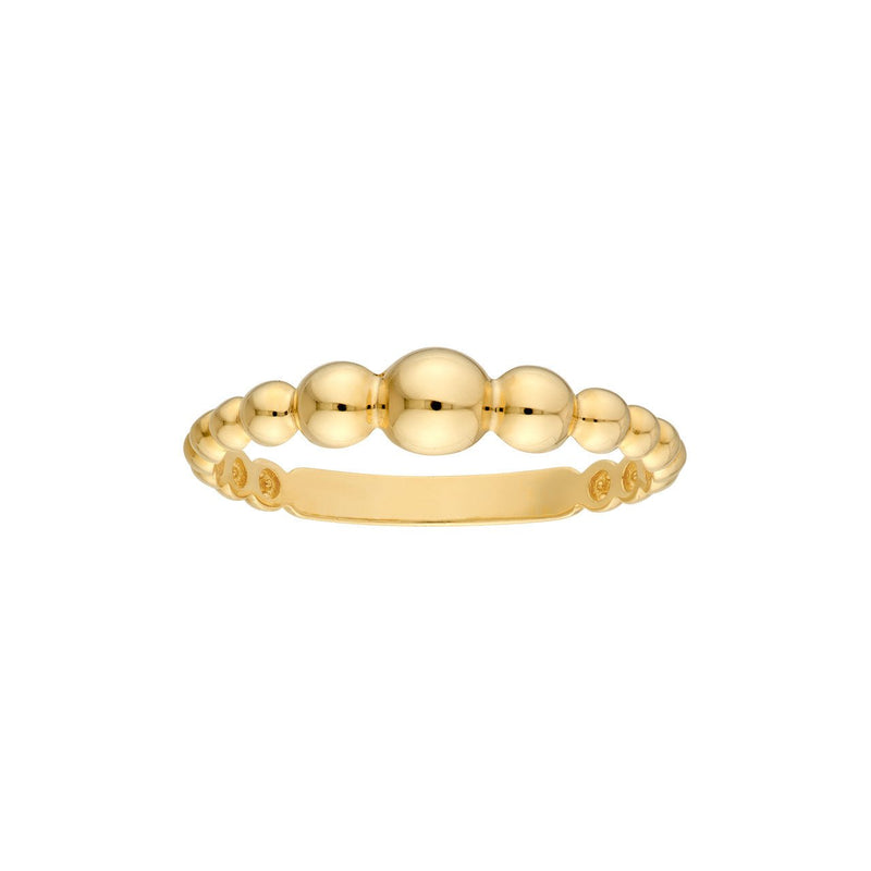 14K Gold Graduated Bead Band