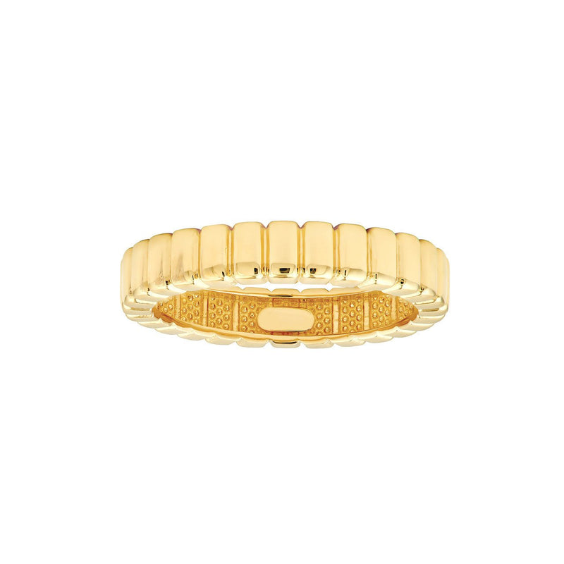 14K Gold Ridge Bevel Band