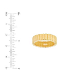 14K Gold Wide Ribbed Squared Band