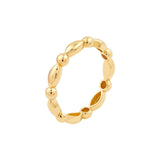 14K Gold Puffy Marquise and Round Shape Band