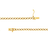 14K Gold 1.00 Carat Natural Bezel Set Diamond Tennis Bracelet