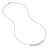 14K Gold 9 Stone Graduated Diamond Bezel Necklace