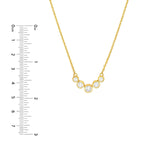 14K Gold 5 Stone Graduated Diamond Bezel Necklace