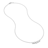 14K Gold 5 Stone Graduated Diamond Bezel Necklace