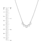 14K Gold 5 Stone Graduated Diamond Bezel Necklace