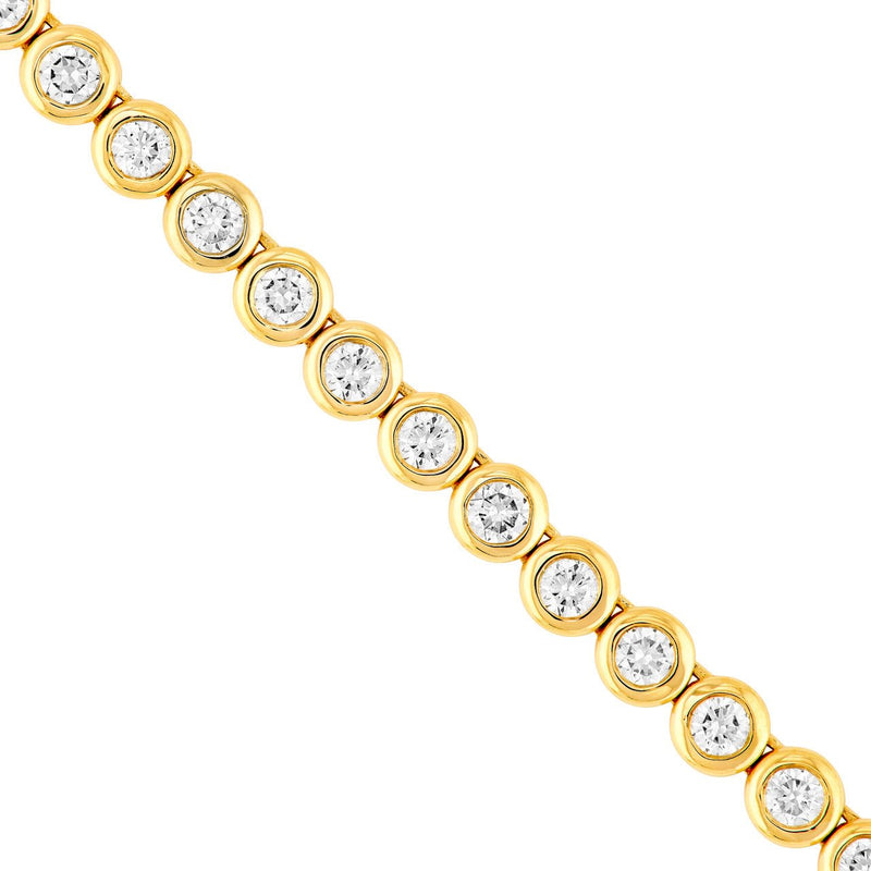14K Gold 4.00 Carat Bezel Set Diamond Necklace