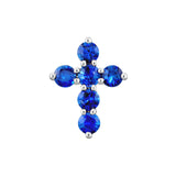 14K Gold Sapphire Cross Pendant