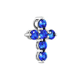 14K Gold Sapphire Cross Pendant