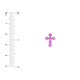 14K Gold Pink Sapphire Cross Pendant