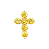 14K Gold Yellow Sapphire Cross Pendant