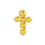 14K Gold Yellow Sapphire Cross Pendant