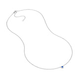 14K Gold 3MM Sapphire Bezel Pendant Necklace