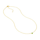 14K Gold 3MM Tsavorite Bezel Pendant Necklace