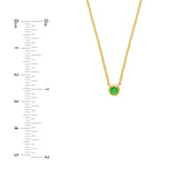 14K Gold 3MM Tsavorite Bezel Pendant Necklace