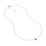 14K Gold 4MM Sapphire Bezel Pendant Necklace