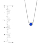 14K Gold 4MM Sapphire Bezel Pendant Necklace
