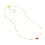 14K Gold 4MM Ruby Bezel Pendant Necklace