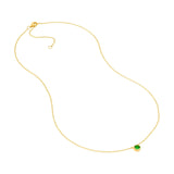 14K Gold 4MM Tsavorite Bezel Pendant Necklace