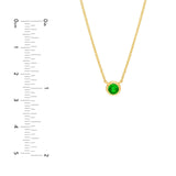 14K Gold 4MM Tsavorite Bezel Pendant Necklace