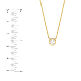 14K Gold 4MM Diamond Bezel Pendant Necklace