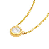 14K Gold 4MM Diamond Bezel Pendant Necklace