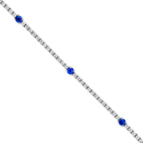 14K Gold Sapphire Station Tennis Bracelet