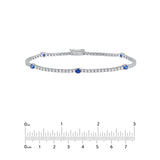 14K Gold Sapphire Station Tennis Bracelet