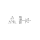 14K Gold 4.2MM Trio Diamond Stud Earrings