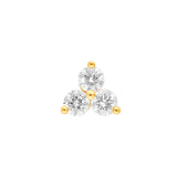14K Gold 4.2MM Trio Diamond Stud Earrings