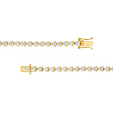 14K Gold 5.00 Carat Natural Diamond Three Prong Tennis Bracelet