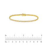 14K Gold 5.00 Carat Natural Diamond Three Prong Tennis Bracelet