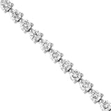 14K Gold 5.00 Carat Natural Diamond Three Prong Tennis Bracelet