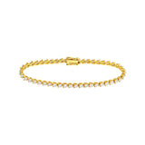 14K Gold 5.00 Carat Natural Diamond Three Prong Tennis Bracelet